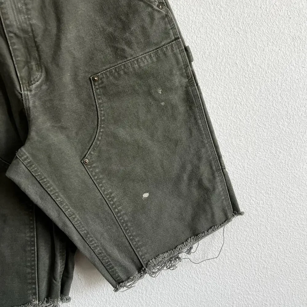 Carhartt green double knee work wear carpenter shorts
